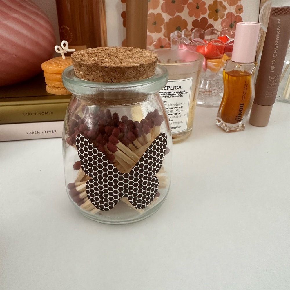 Wood Matches in Glass Jar